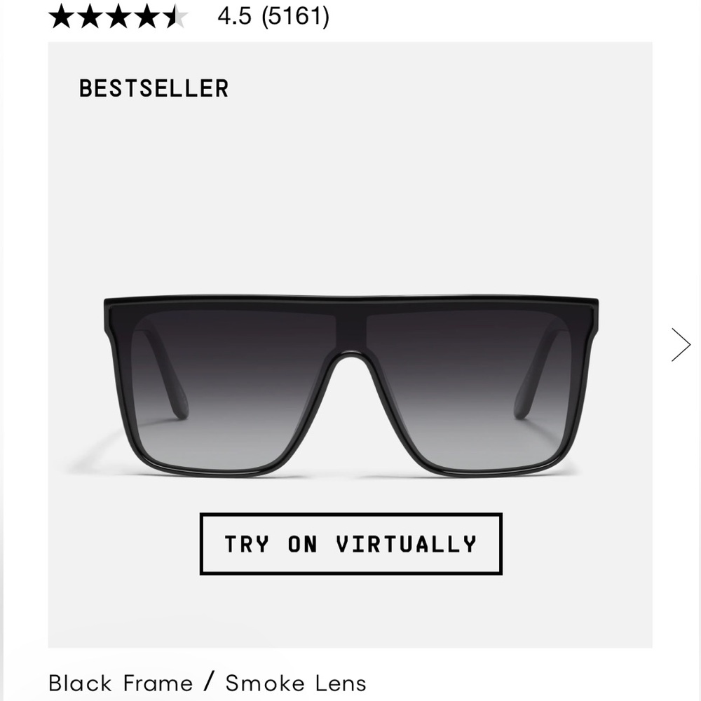 New in box! Quay Nightfall sunglasses
Black Frame Sunglasses with Smoke Lens.